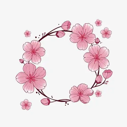 粉色卡通桃花矢量图素材免费下载_觅元素