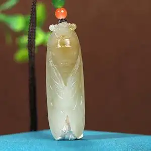 000人付款淘宝正宗保真和田玉俄碧玉知了蝉鸣蝉苏工吊坠男士女士一鸣