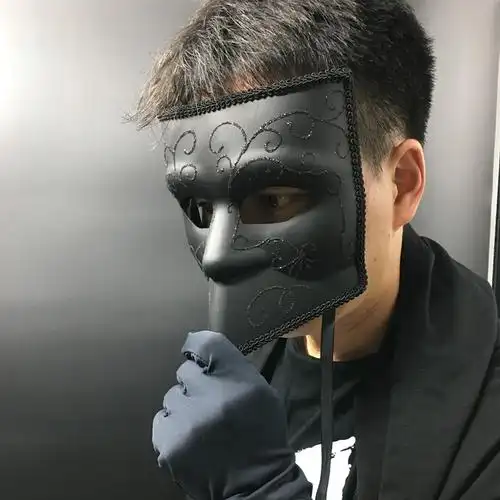 万圣节化妆舞会面具复古爵士成人男士全脸面自拍假面面具蒙面唱将