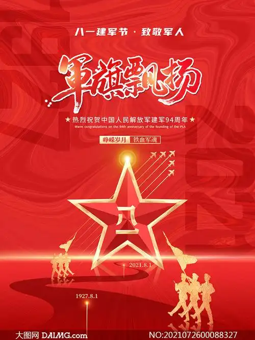 81建军节致敬军人主题海报psd素材