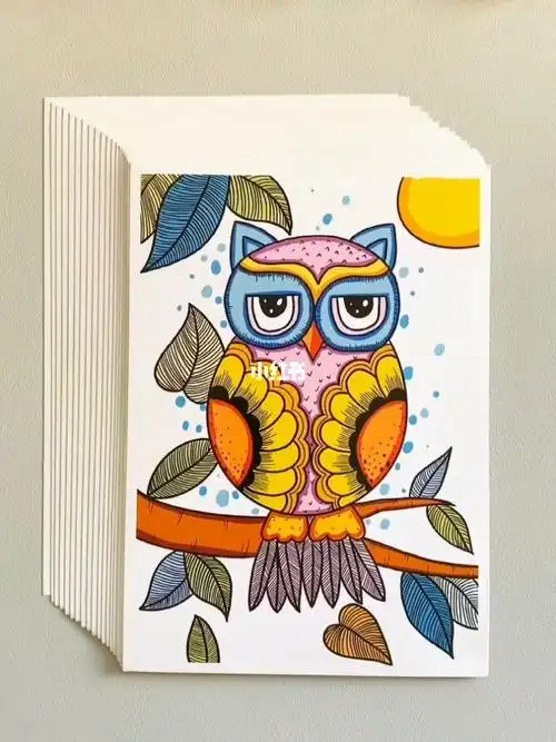 彩色线描画临摹卡全套40张