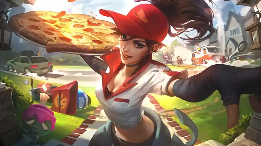 高清送披萨的小姐姐 希维尔 英雄联盟图片