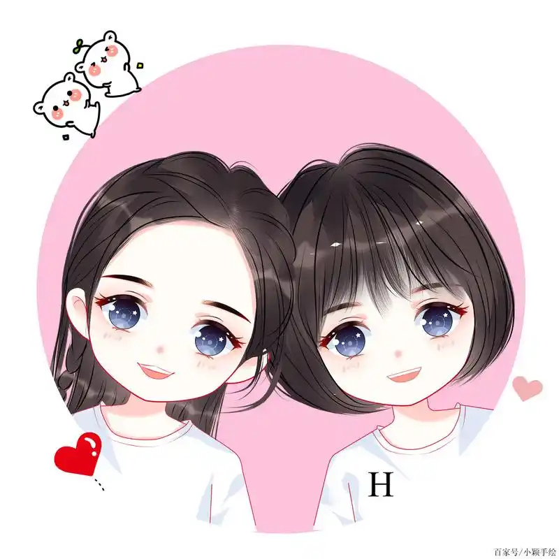 友谊长存!简单闺蜜手绘风头像,见证难得友情