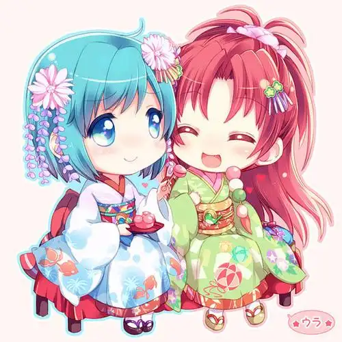 q版古装萌少女插画