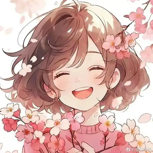 笑容治愈花瓣女生头像