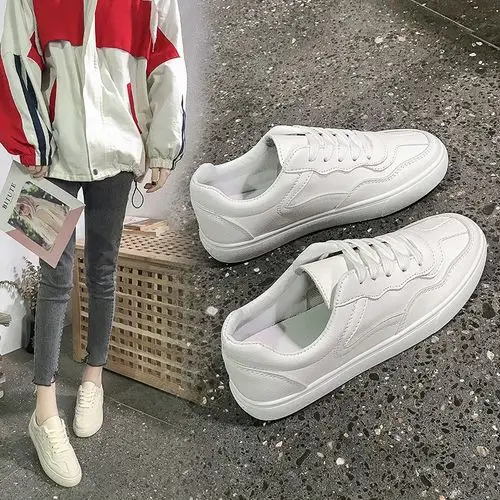 小白鞋平底鞋女ins潮2019新款网红百搭运动板鞋智熏鞋超火小白鞋