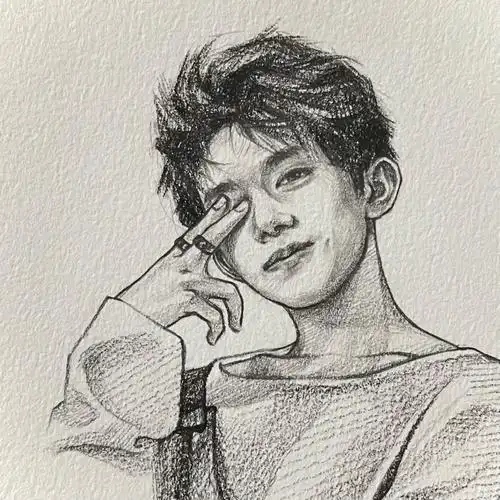 手绘头像易烊千玺