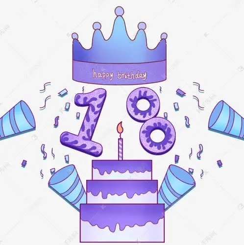 手绘庆贺18岁生日