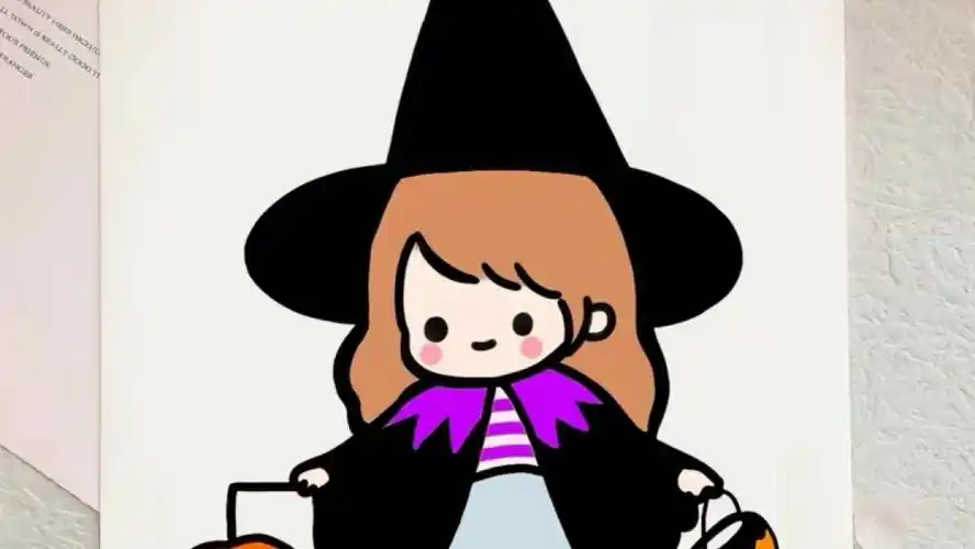 小女巫0169♀15简笔画.#万圣节 #图文新星计划 #女巫简笔画