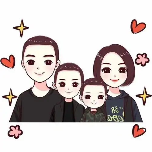 成功的样子,从头像就能看出来,一家四口,五口头像