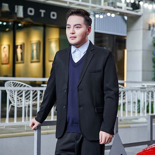 卡鲁微可穿300斤特大码商务休闲西装外套男2xl-8xl修身胖子西服上衣