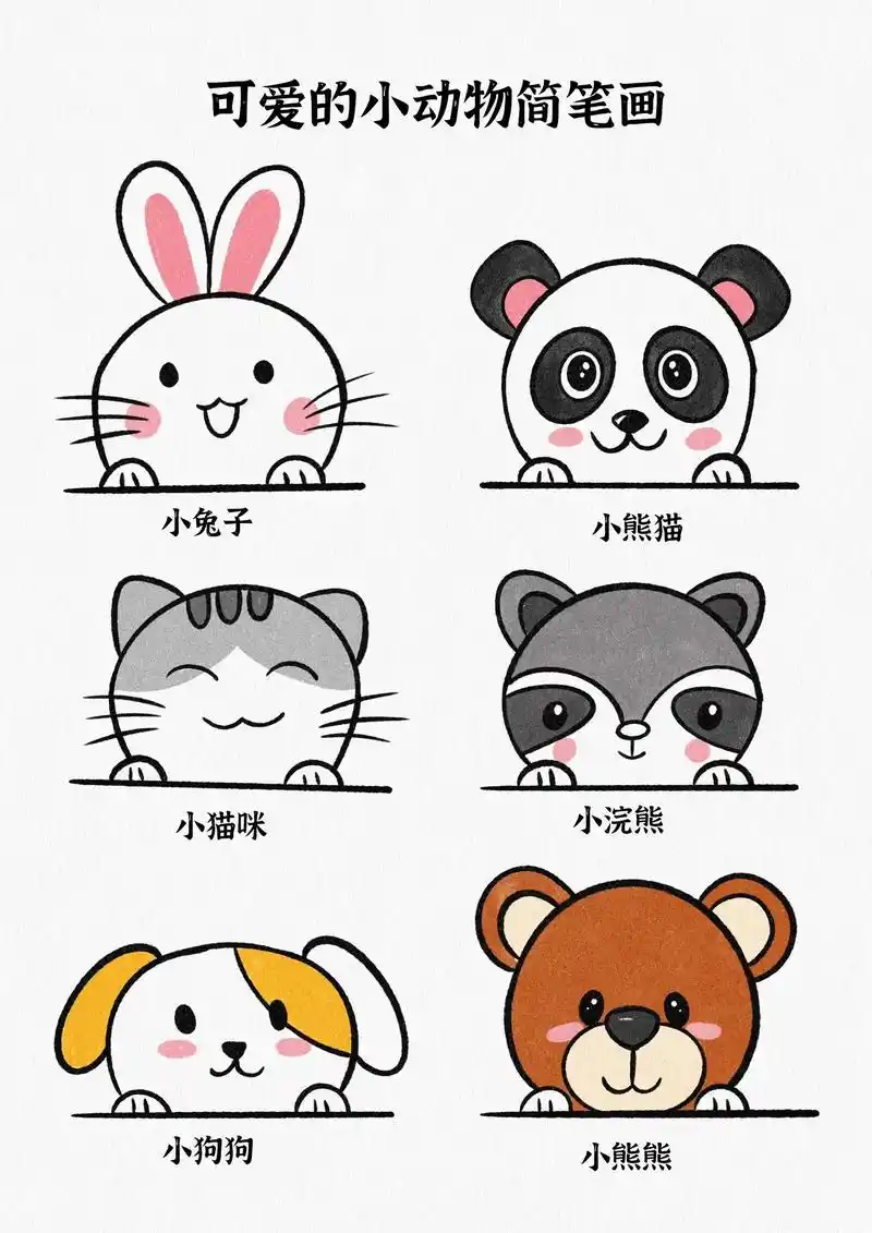 小动物简笔画