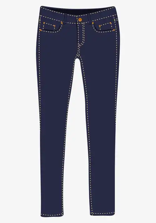 卡通手绘蓝色的牛仔裤免抠素材免费下载_觅元素51yuansu.com