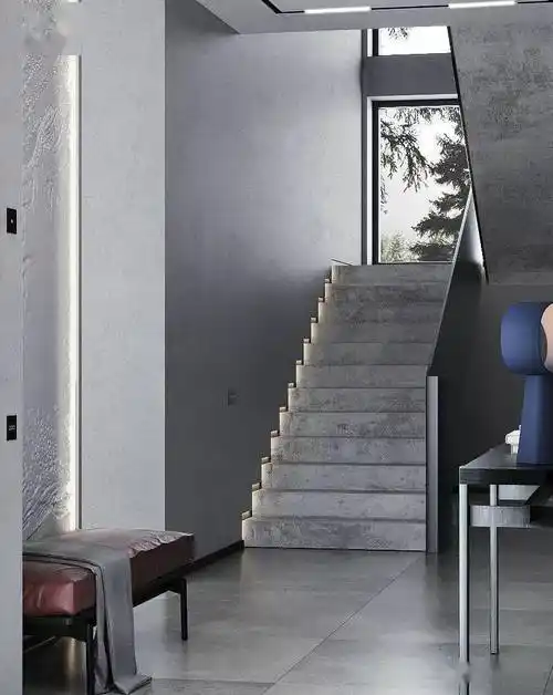 靓丽时尚的灰色大理石楼梯看完你就爱上了