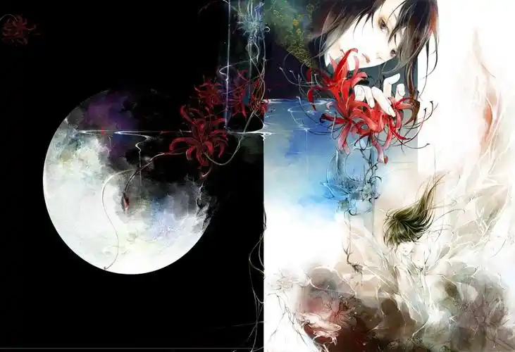 绘本《彼岸花》封面.插画师:eno