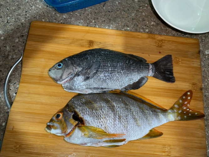 黑色这条叫黑毛清蒸酱油水刺身都好吃推荐下面这条叫三刀广东地区卖得