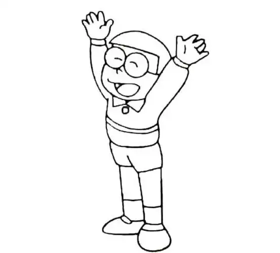 哆啦a梦大雄简笔画图片