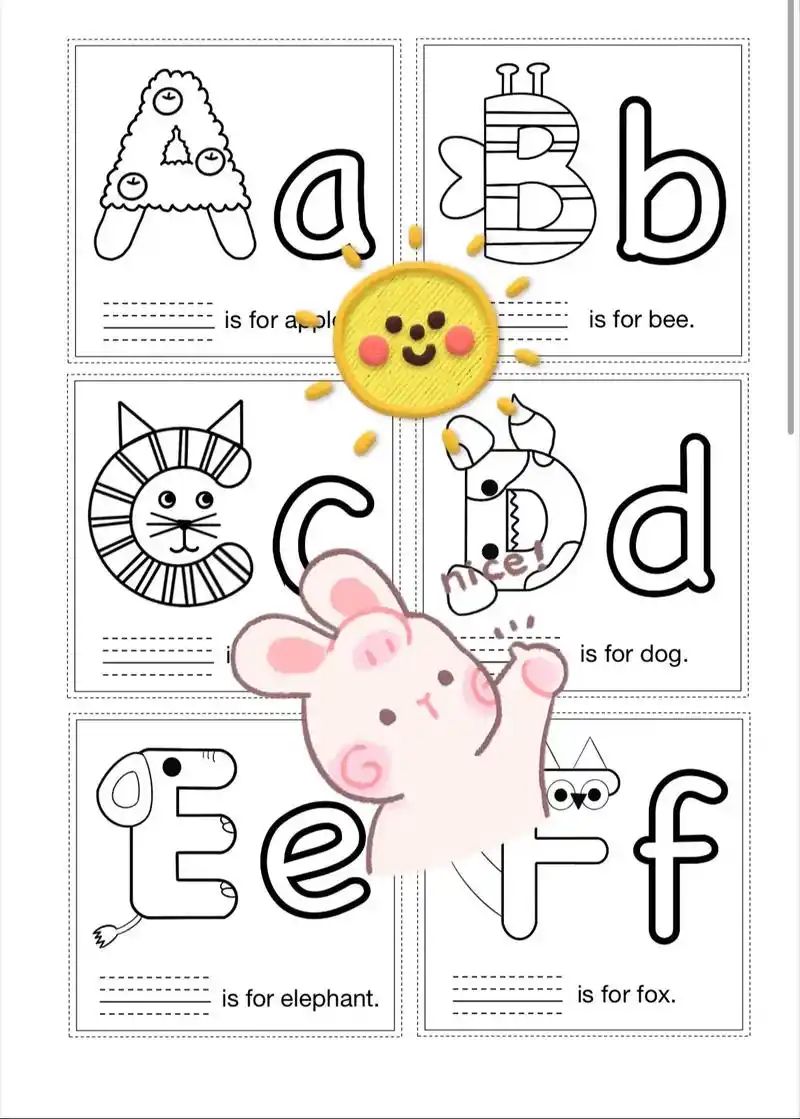 26个英文字母大小写创意卡片,可打印.#手抄报模板 #英文字 - 抖音