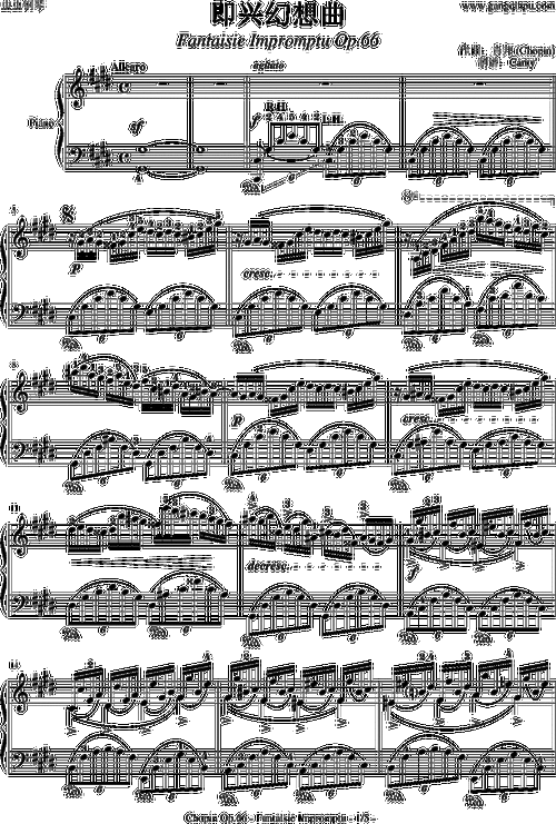 即兴幻想曲-带指法-op.66钢琴谱-肖邦-chopin-虫虫钢琴谱免费下载