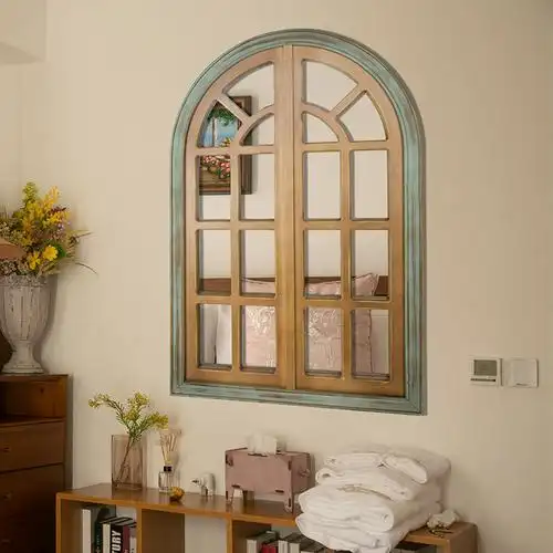 假窗户装饰墙上仿真木质美式墙饰民宿复古网红创意民宿壁饰挂墙饰