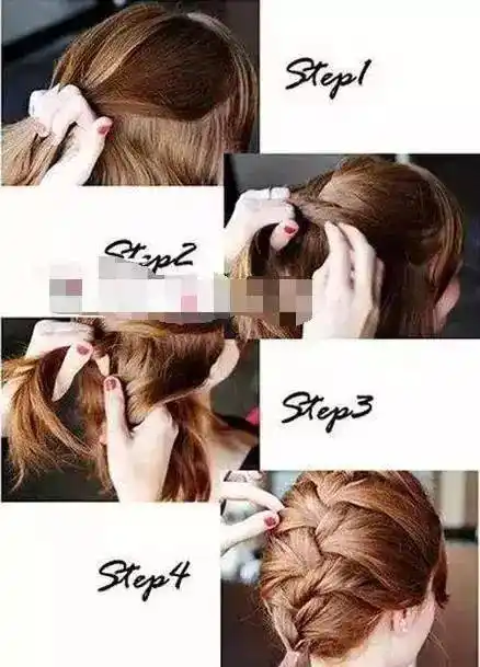 齐肩短发编发教程图解