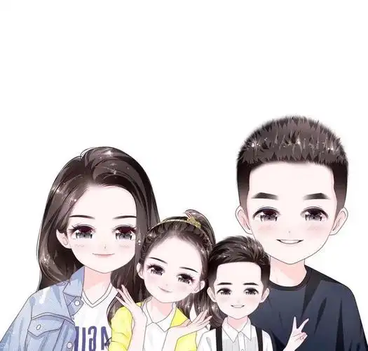 好看的卡通全家福图片