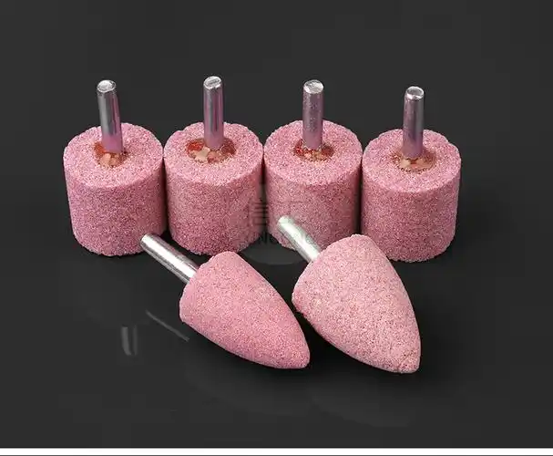 火石仔红刚玉砂轮磨头金刚石小沙轮电钻磨机内磨头金属打磨头锥形桃型