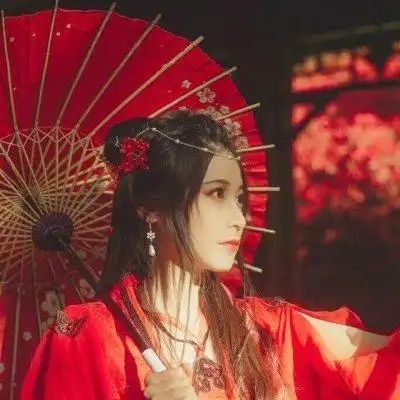 古风唯美女生头像红衣