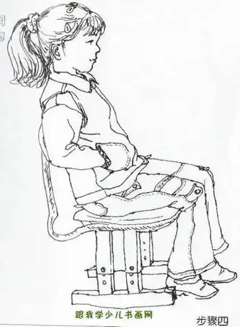 人的侧面站着简笔画全身