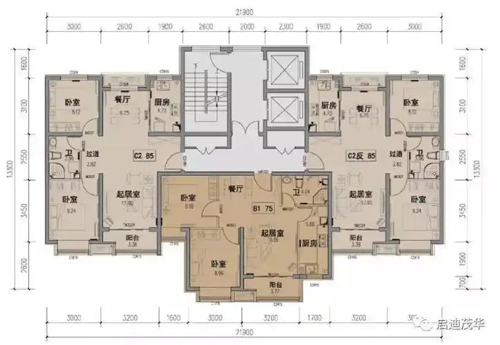 三单元标准层平面图