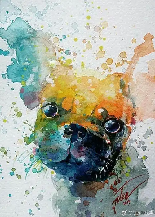 水彩画欣赏,小动物们