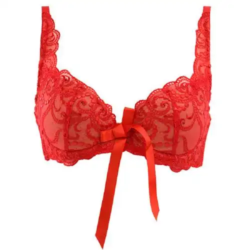 体会 内衣 梦想维多利亚立体雕花侧收聚拢 奢华新娘文胸bq0061 红色