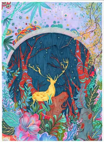 就是想画点梦幻的东西:wink