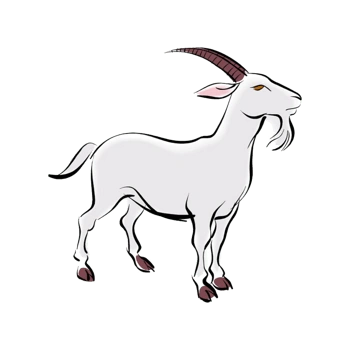 卡通白色老山羊