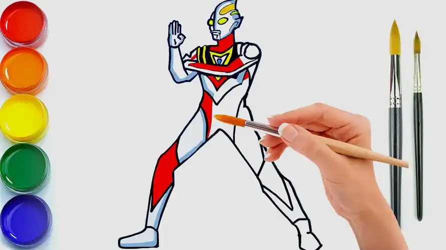 波比简笔画:教你画迪迦奥特曼,认颜色学习英语,儿童轻松学画画