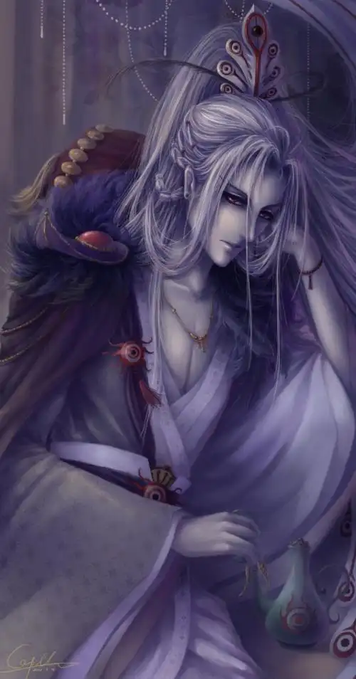 古风妖男简笔画