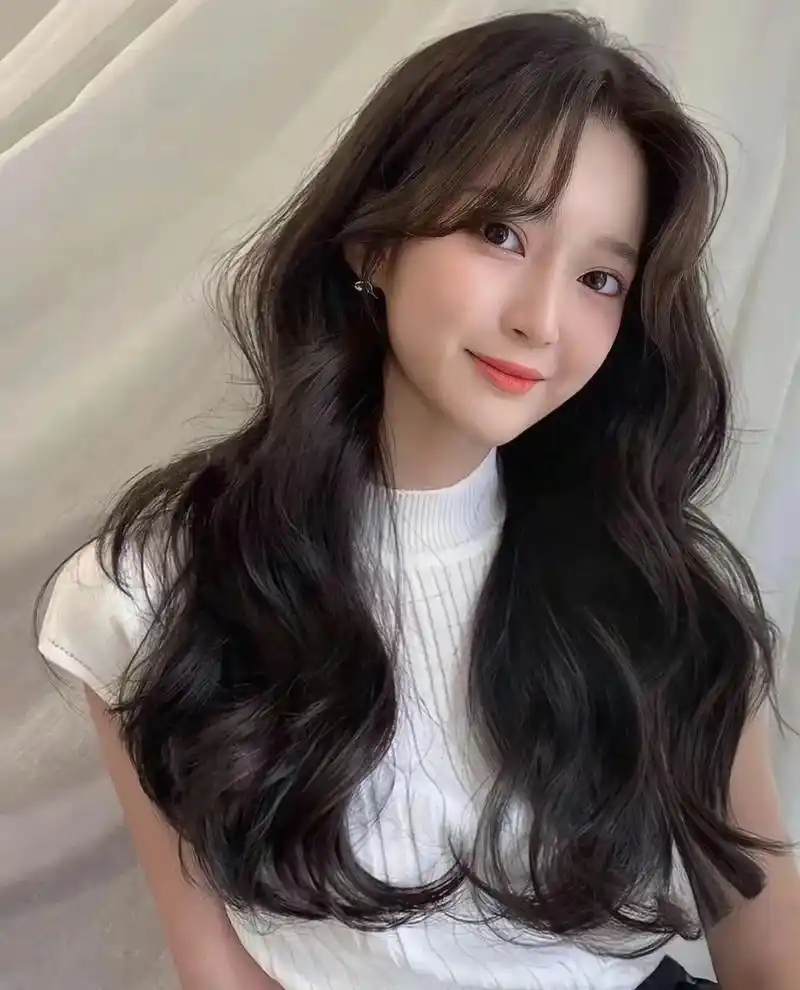 中长发韩式气垫烫圆脸婴儿肥大救星发型,发根立体蓬松搭八 - 抖音