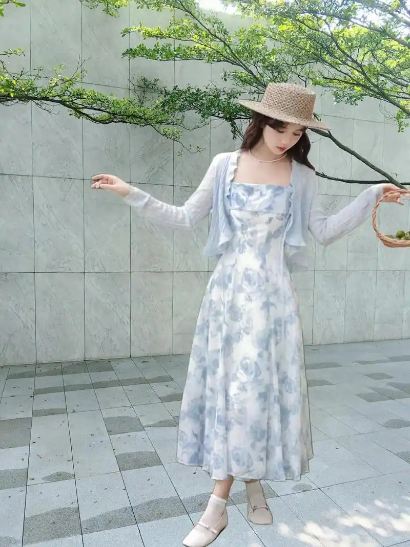 法式气质复古仙气连衣裙