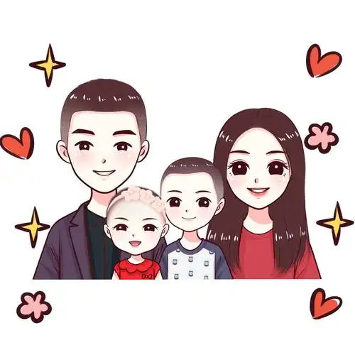 一家四口微信头像,温馨全家福,幸福如此简单