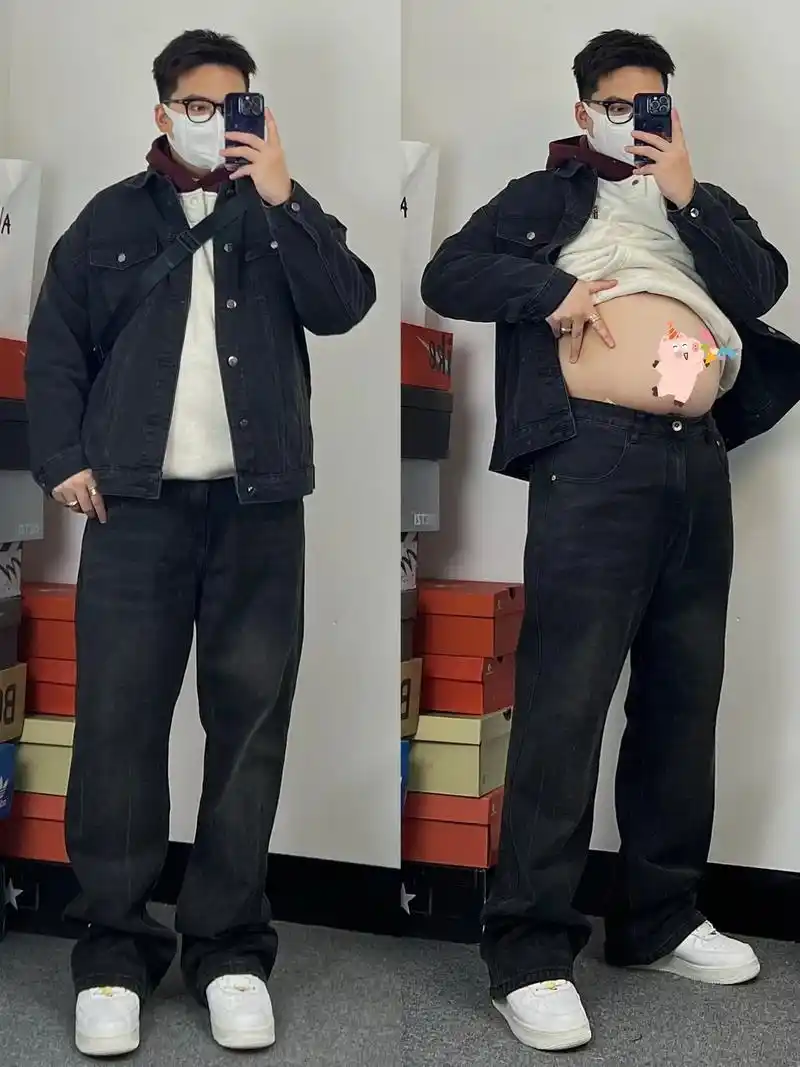 180斤摆脱油腻感 | 胖男生的牛仔裤.斌斌177cm 18 - 抖音