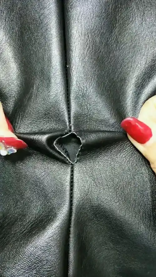 皮裤破洞这样缝补无痕