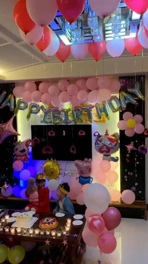 宝贝九周岁生日party布置场景