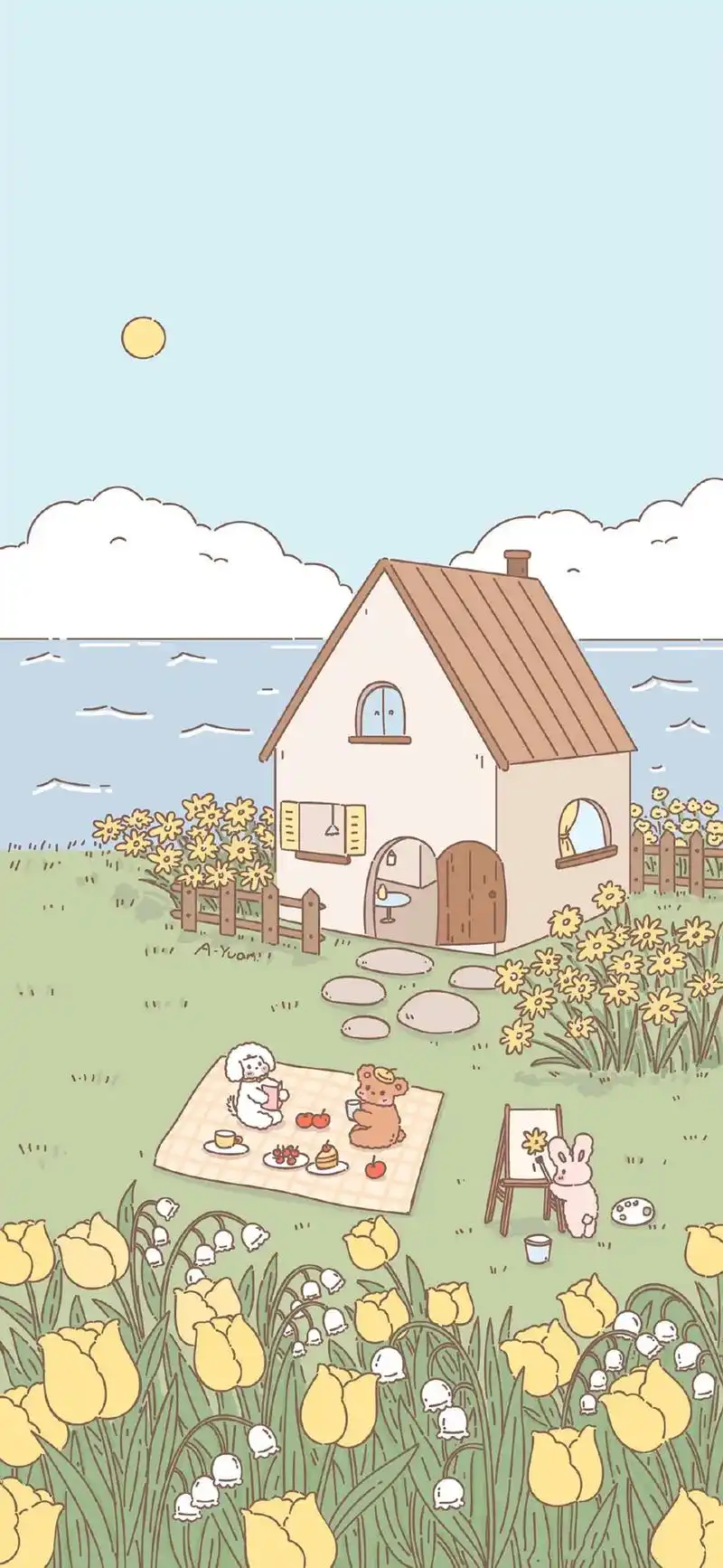 护眼小清新～#卡通壁纸 #可爱 #治愈系壁纸 #手机壁纸 # - 抖音