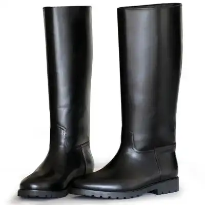 高筒靴 军靴马靴男士皮靴仪仗队阅兵靴真皮长筒棉靴 二战德国军靴