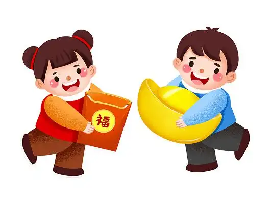 卡通春节福娃娃锦鲤拜年过年吉祥喜庆福字png素材春节新年2021福娃