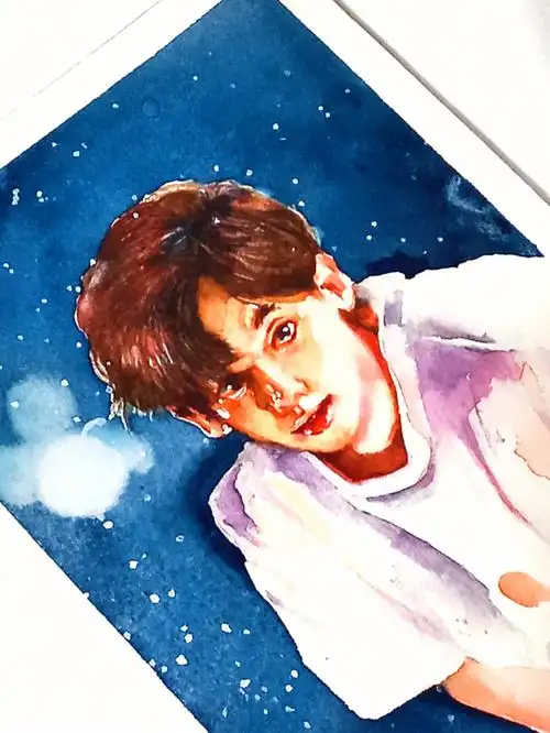 边伯贤水彩插画