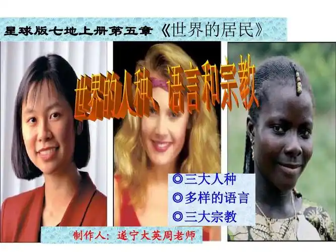 商务星球版七年级上册第五章第二节 世界的人种,语言和宗教(共38张ppt