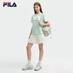 移动端fila斐乐官方短袖t恤女2024夏猫咪刺绣亲肤纯棉上衣