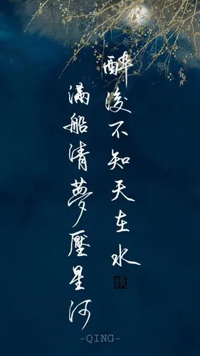 醉后不知天在水满船清梦压星河