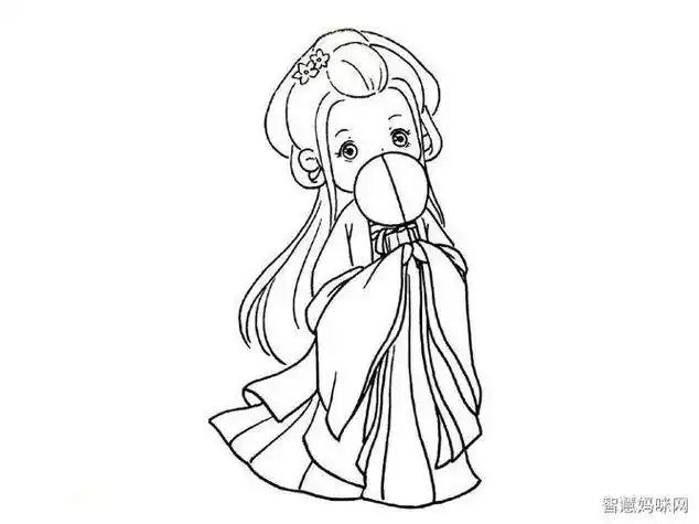 古风女子怎么画简单又好看?古代女子背影画-图片大观-奇异网